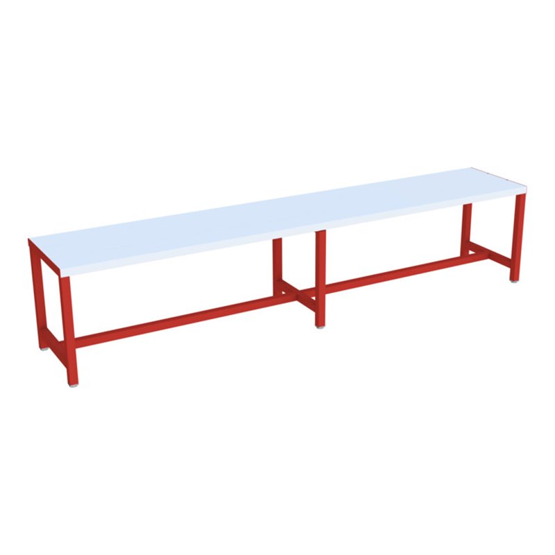Pavoy Umkleidesitzbank 2000 mm, einseitig, PVC-Leisten, RAL 3000