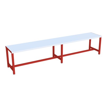 Pavoy Umkleidesitzbank 2000 mm, einseitig, PVC-Leisten, RAL 3000