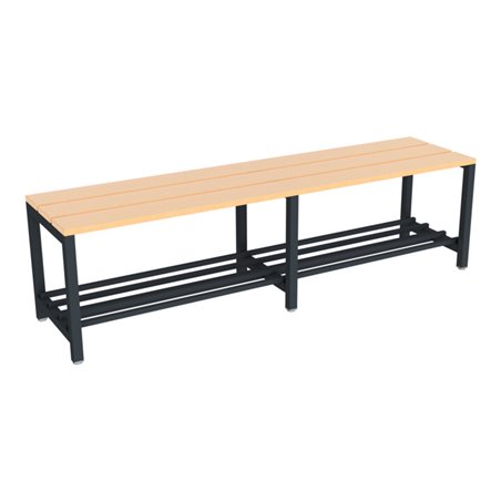 Pavoy Umkleidesitzbank 1500 mm mit Schuhrost, RAL 7016