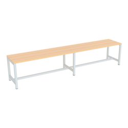 Pavoy Umkleidesitzbank 2000 mm, einseitig, Buchenleisten, RAL 7035
