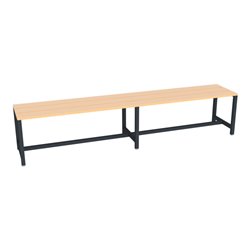Pavoy Umkleidesitzbank 2000 mm, einseitig, Buchenleisten, RAL 7016