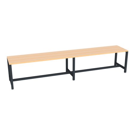 Pavoy Umkleidesitzbank 2000 mm, einseitig, Buchenleisten, RAL 7016