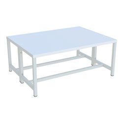 Pavoy Umkleidesitzbank 1000 mm, doppelseitig, PVC-Leisten, RAL 7035