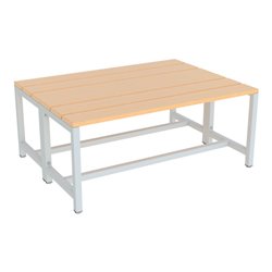 Pavoy Umkleidesitzbank 1000 mm, doppelseitig, Buchenleisten, RAL 7035