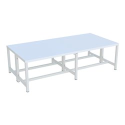 Pavoy Umkleidesitzbank 1500 mm, doppelseitig, PVC-Leisten, RAL 7035