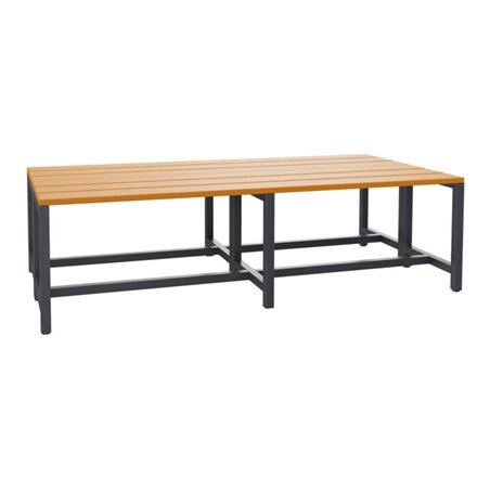 Pavoy Umkleidesitzbank 1500 mm, doppelseitig, Buchenleisten, RAL 7016