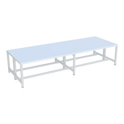 Pavoy Umkleidesitzbank 2000 mm, doppelseitig, PVC-Leisten, RAL 7035