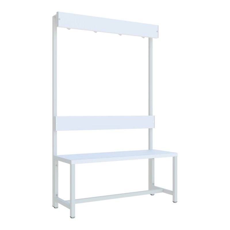 Pavoy Garderobensitzbank 1000 mm, einseitig, PVC-Leisten, RAL 7035