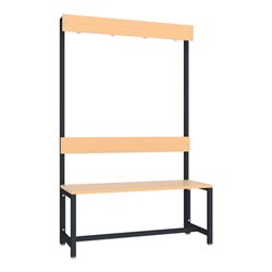 Pavoy Garderobensitzbank 1000 mm, einseitig, Buchenleisten, RAL 7016