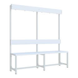 Pavoy Garderobensitzbank 1500 mm, einseitig, PVC-Leisten, RAL 7035