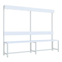 Pavoy Garderobensitzbank 2000 mm, einseitig, PVC-Leisten, RAL 7035