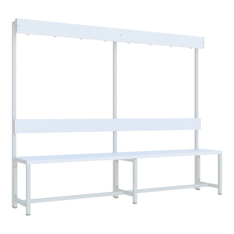 Pavoy Garderobensitzbank 2000 mm, einseitig, PVC-Leisten, RAL 7035