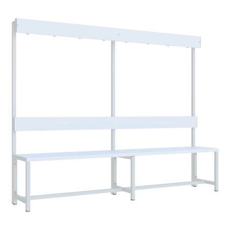 Pavoy Garderobensitzbank 2000 mm, einseitig, PVC-Leisten, RAL 7035