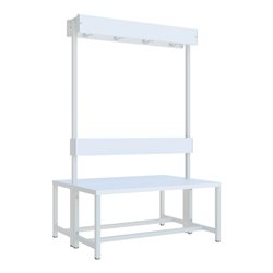 Pavoy Garderobensitzbank 1000 mm, doppelseitig, PVC-Leisten, RAL 7035