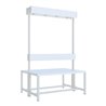 Pavoy Garderobensitzbank 1000 mm, doppelseitig, PVC-Leisten, RAL 7035