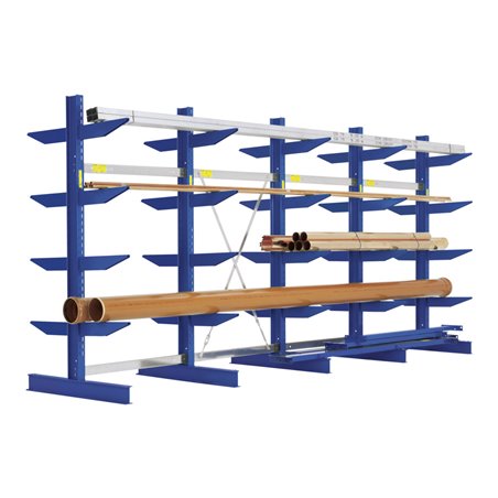 Bito Kragarmregale Typ S, zweiseitige Nutzung, enzianblau