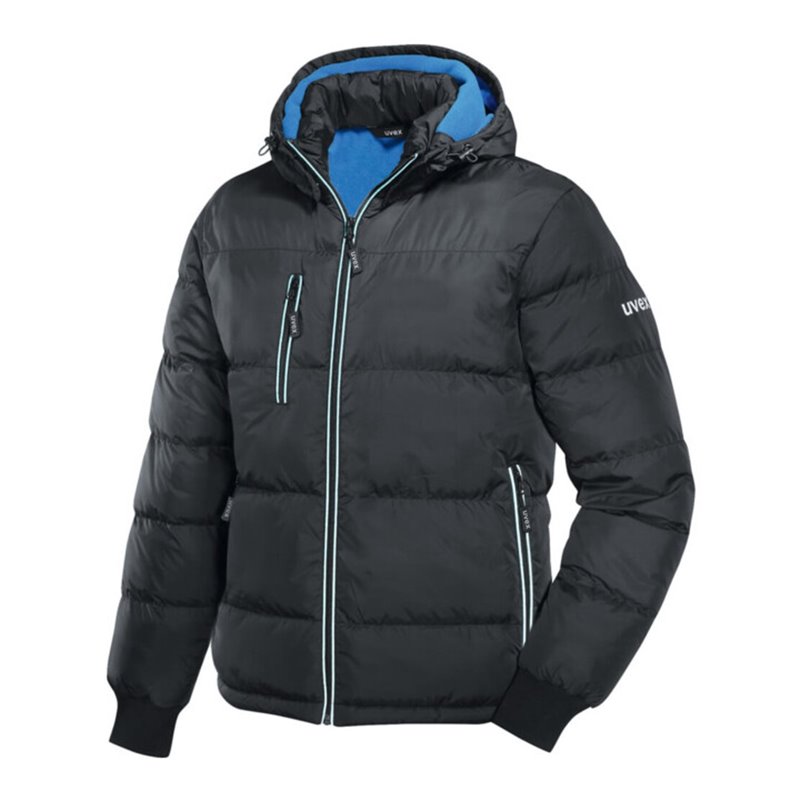 Uvex Thermo Steppjacke, schwarz / blau, Unisex-Größe: M
