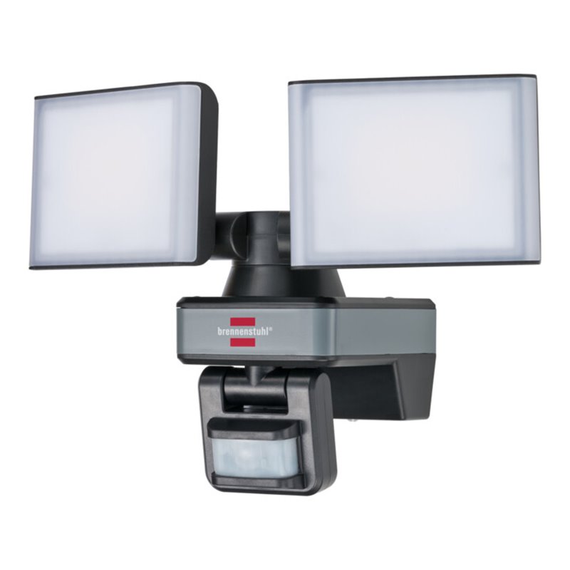 brennenstuhl®Connect WiFi LED Duo Strahler mit Bewegungsmelder WFD 3050 P / LED Wandstrahler 30W für außen IP54 steuerbar per ko
