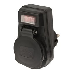 Steckdosenadapter EDS 10 IP44 mit Ein/Aus Schalter für den Außenbereich im Polybag