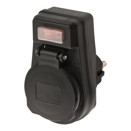 Steckdosenadapter EDS 10 IP44 mit Ein/Aus Schalter für den Außenbereich im Polybag