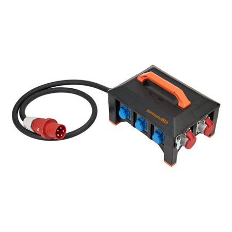 professionalLINE Gummi-Baustromverteiler BSV 5-63A FI Typ B 2m H07RN-F 5G16,0 CEE32A+2x16A, 6x230V