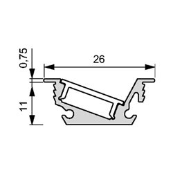 Leuchtenprofil Set Venice Mini Set Venice Mini Nutmaß 23x11mm Einbau Alu/KU Edel