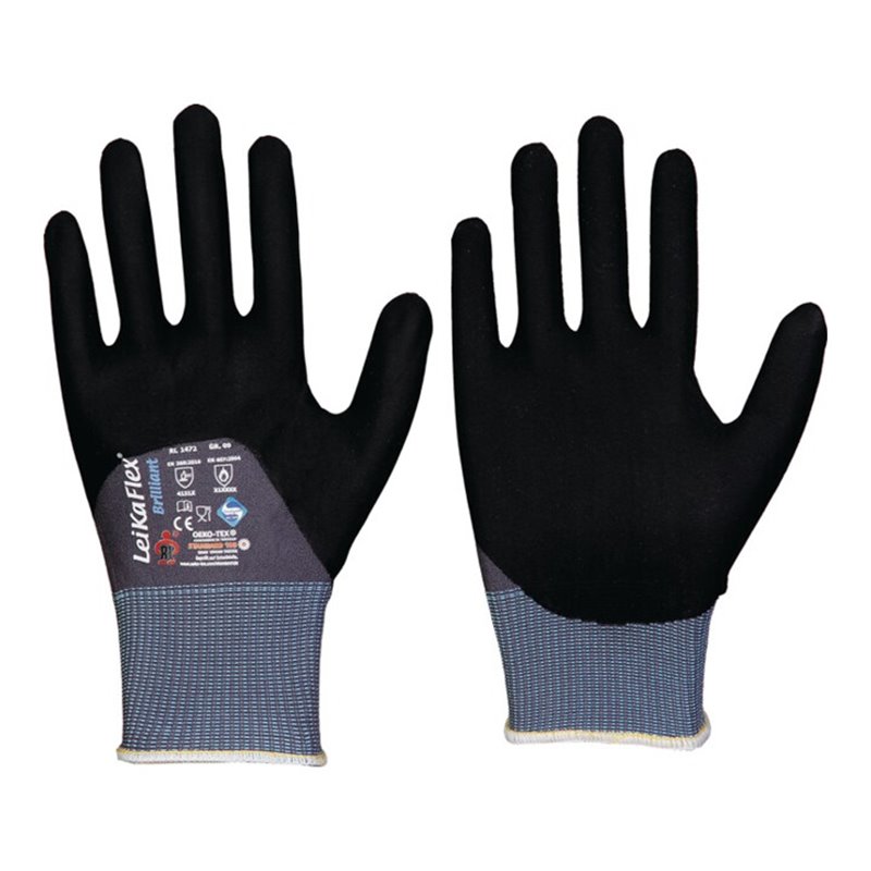 Handschuhe LeikaFlex® Brilliant Gr.9 grau/schwarz PSA II 12 PA LEIPOLD
