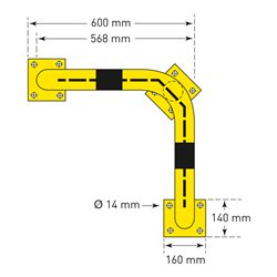 Moravia Eckrammschutz-Bügel Black Bull mit Unterfahrschutz für innen 600 mm 76 mm 3 mm