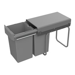 Abfallsammler Bin.it Duo II 300 B260xT450xH450mm grau Eimer Ku.HETTICH