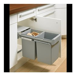 Abfallsammler Bin.it Duo II 300 B260xT450xH450mm grau Eimer Ku.HETTICH