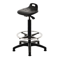 Stehhilfe PU-Integralschaum Sitz-H.570-820mm Ku.-Fußkreuz Fußring u.Bodengl.LOTZ