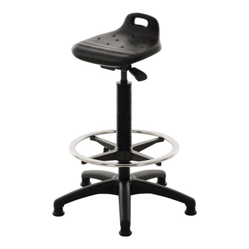 Stehhilfe PU-Integralschaum Sitz-H.570-820mm Ku.-Fußkreuz Fußring u.Bodengl.LOTZ