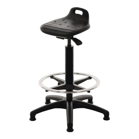 Stehhilfe PU-Integralschaum Sitz-H.570-820mm Ku.-Fußkreuz Fußring u.Bodengl.LOTZ