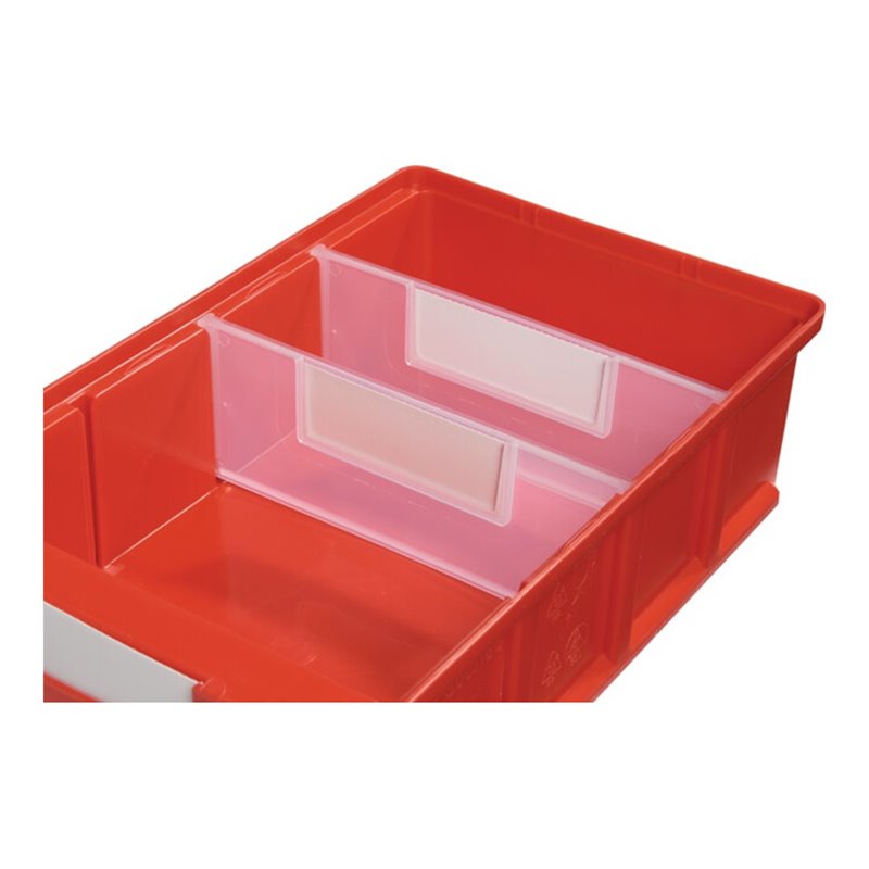 Trennw.f.Regalkasten B.230mm H.132mm Prolypropylen transparent,geschl.1 BT25 ST