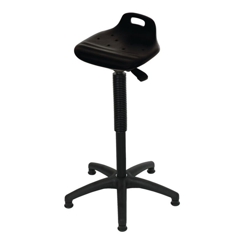 Stehhilfe PU-Integralschaum Sitz-H.570-820mm Ku.-Fußkreuz m.Bodengleitern LOTZ