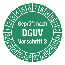 Mehrjahresprüfplakette D.30mm Geprüft n.DGUV3 22-31 Folie selbstkl.10St.p.Bogen