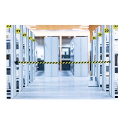 Gurtkassette D170xH215mm schwarz f.Gurt-L.22m schwarz/gelb z.Wm.VIA GUIDE