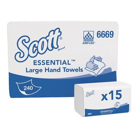 Falthandtuch 6669 1-lagig weiß L318xB200ca.mm f.9000 469 674 SCOTT