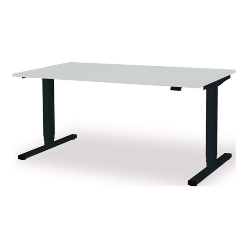 Schreibtisch levero H650-1250xB1600xT800mm anthrazitgrau/lichtgrau elektr.MAUSER