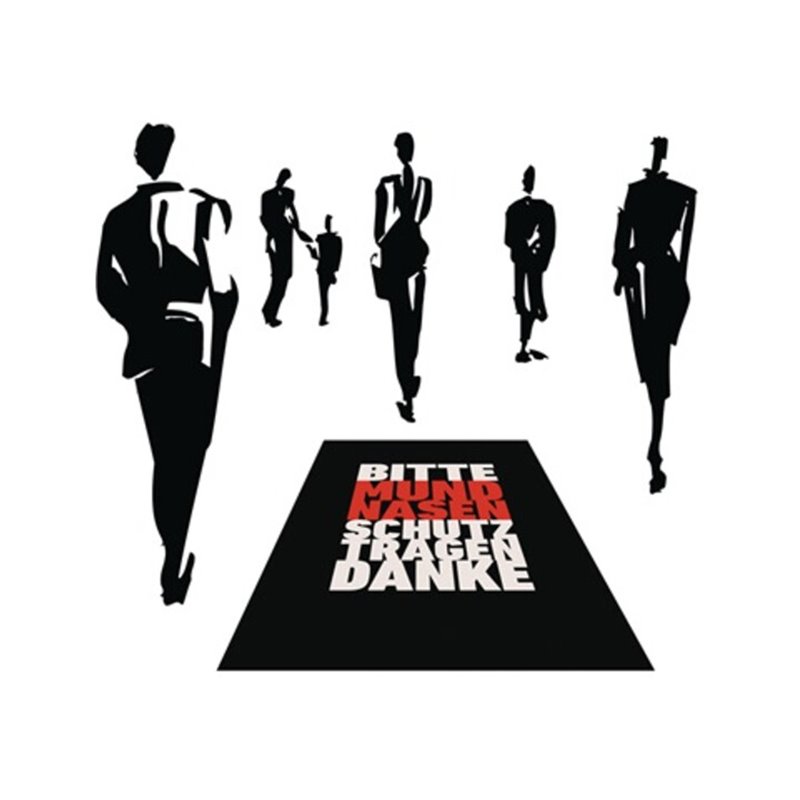 Schmutzfangmatte Mundschutz tragen rot/schwarz PA L1500xB900xS6mm MILTEX