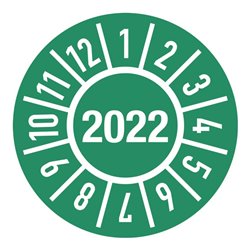 Einjahresprüfplakette D.30mm J.2022 m.Monaten Folie selbstkl.