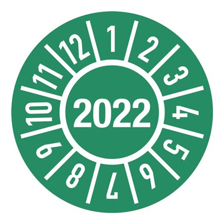 Einjahresprüfplakette D.30mm J.2022 m.Monaten Folie selbstkl.