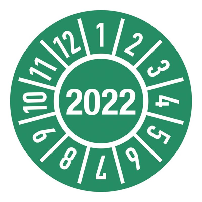 Einjahresprüfplakette D.15mm J.2022 m.Monaten Folie selbstkl.