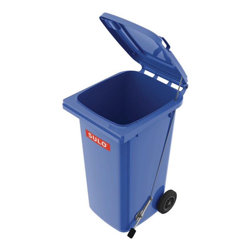 Müllgroßbehälter 240l HDPE blau fahrbar,m.Fußpedal SULO