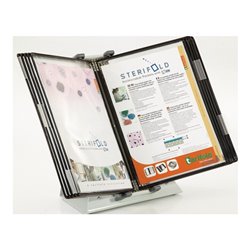 Tischständer PVC schwarz 10 Sichttafeln A4 lackierter Metallständer TARIFOLD