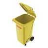 Müllgroßbehälter 240l HDPE gelb fahrbar,m.Fußpedal SULO