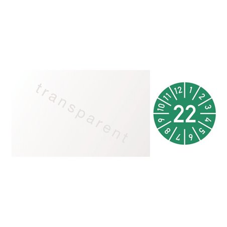 Einjahreskabelprüfplakette B25xL60mm J.2022 Monaten Folie selbstkl.10St.p.Bogen