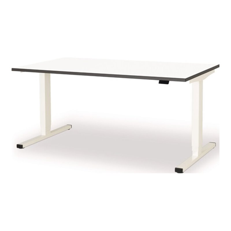 Schreibtisch levero H650-1250xB1600xT800mm signalweiß,RAL9003/weiß elektr.MAUSER