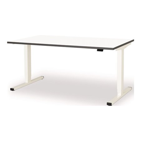 Schreibtisch levero H650-1250xB1600xT800mm signalweiß,RAL9003/weiß elektr.MAUSER