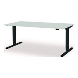 Schreibtisch levero H650-1250xB1800xT800mm anthrazitgrau/lichtgrau elektr.MAUSER